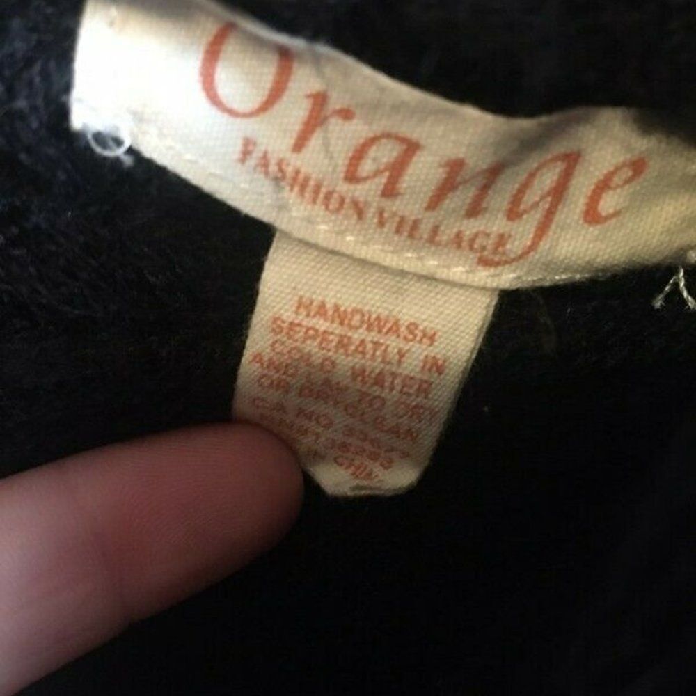 Orange black turtleneck pullover M‎ - Picture 3 of 3